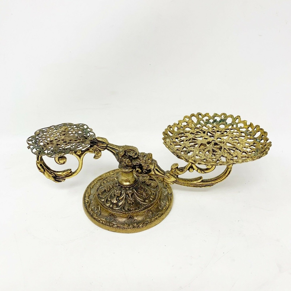 Two Tiered Ornate Candle Holder Scale Style